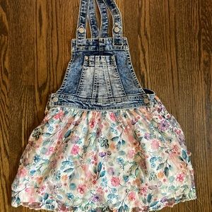 Denim jumper with floral skirt